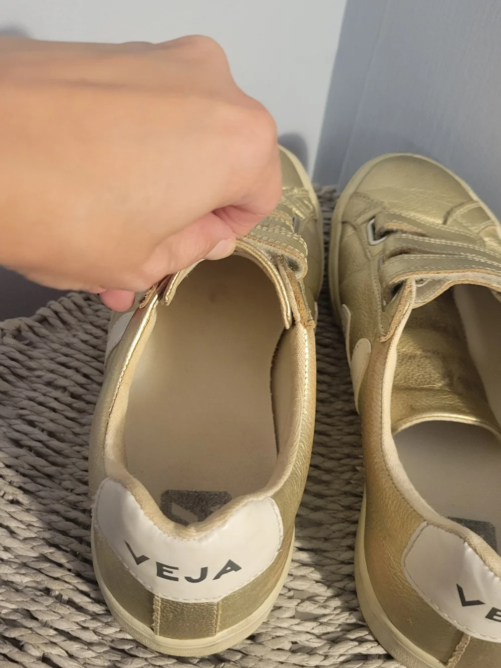 Veja Women's Gold 3 Velcro Strap Sneakers Size 8